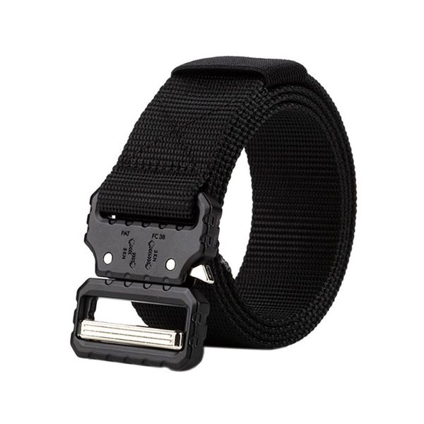 

men women adjustable belt sports wear resistant universal accessories hiking decorative tactical quick release buckle outdoor, Black;brown