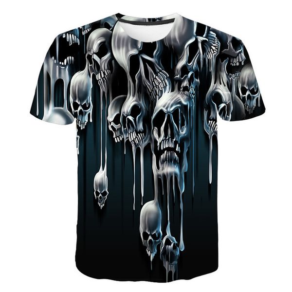 

3d horrifying skull blood print 3d print shirts funny aesthetic comics men clothing