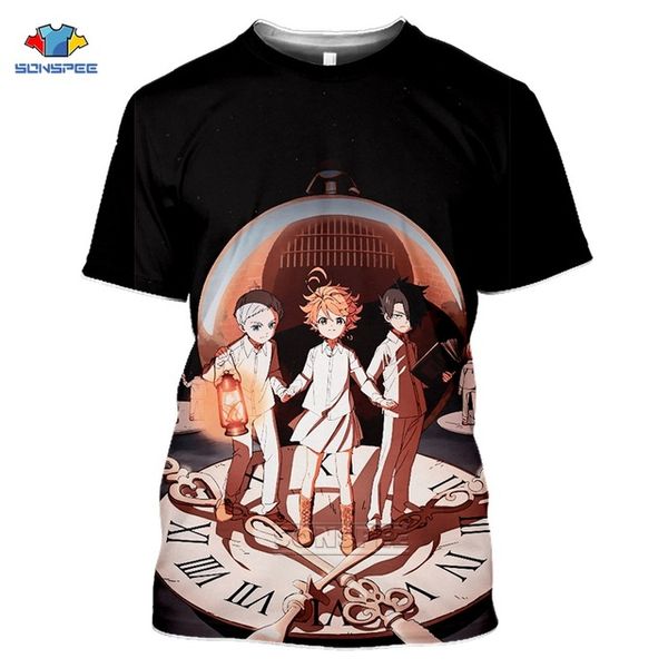 

new anime the promised neverland summer custom aesthetic 3d print shirts harajuku horror harajuku men clothing