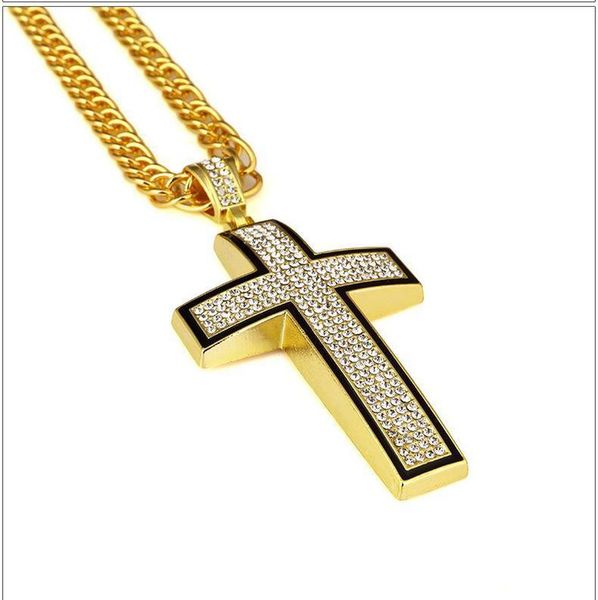 

women chain silver cross for bling pendant jewelry out 3d plated gift large franco religious hop gold hip iced fashion men beauty888 eefqkc