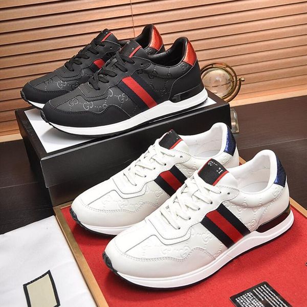 

2020 new luxury famous embroidered rivets camouflage casual for men running genuine leather sneakers designer shoes, Red;white