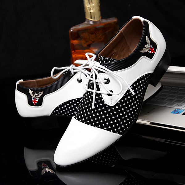 

guixianglai men's leisure leather white leather shoes men's wedding shoes breathable fashion studio hair stylist, Black