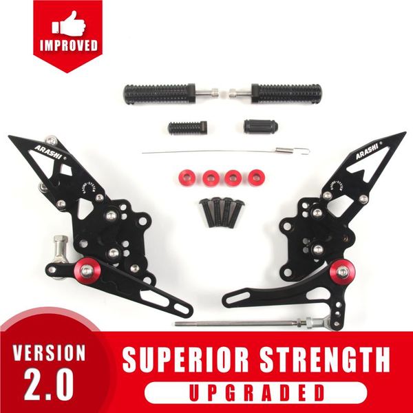 

arashi ninja 300 2013 - 2020 rearset cnc adjustable footrest for ninja300 ex300a foot pegs rear 2014 2020 ex300 se
