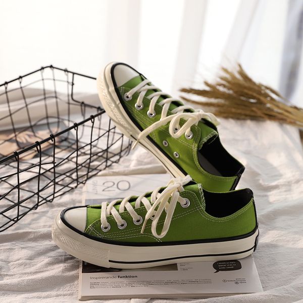 

любители chic классические холст обувь unisex пара обуви горчичный зеленый женщин досуг обувь человек кроссовки узелок low top 35-44 y200801, Black