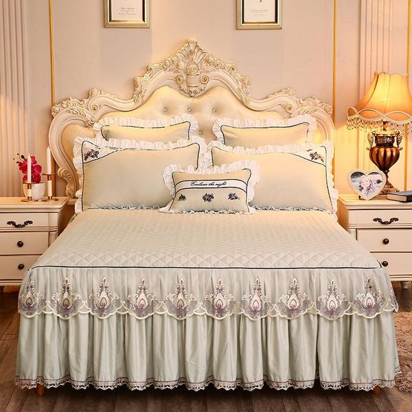 

smooth bed european lace quilted solid soft including thicken color not elegant skirt king pillowcase queen bedspread jthos garden2010