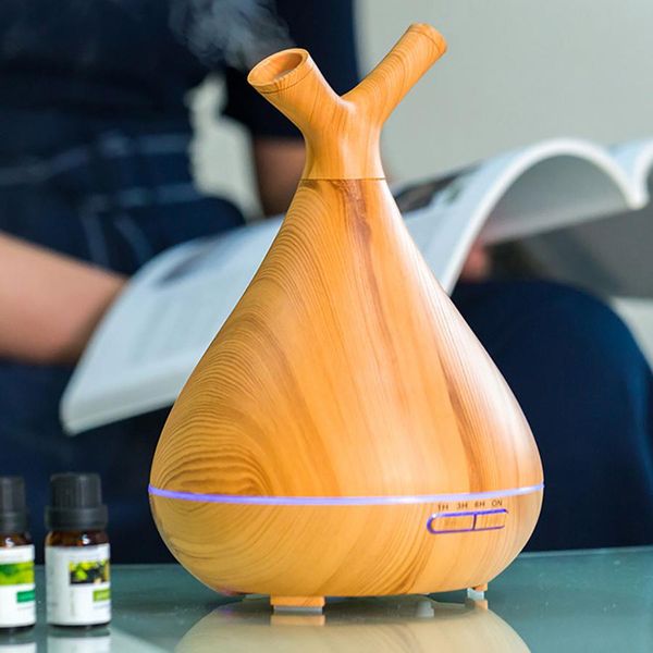 

400ml electric aroma air diffuser wood grain ultrasonic led humidifier essential oil aroma branch shaped essential oil diffusers dh1196 t03