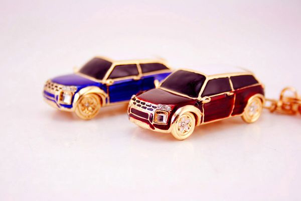 

cool key bag charm fashion blue color keyring crystal 3d car charms keychains for men car pendants jewelry wholesale, Silver