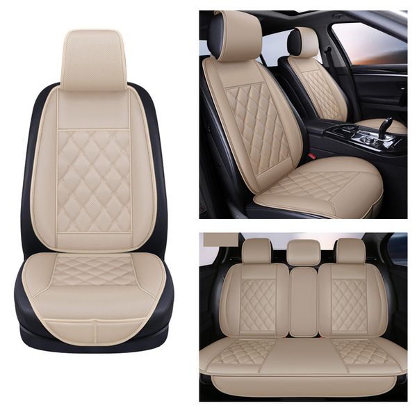 

car seat covers waterproof leather cover protector mat universal front rear with backret breathable van auto cushion pad