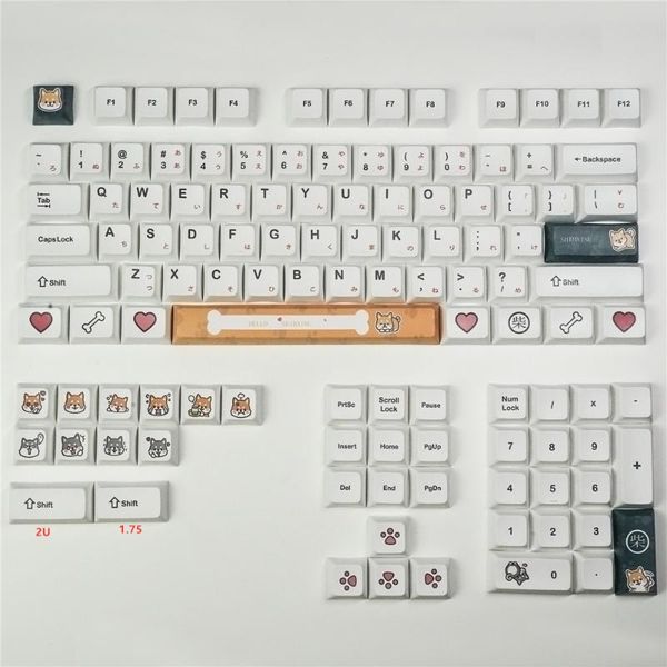 

xda profile firewood dogs keycaps pbt sublimation 2u 1.75u shift 6.25 spacebar for gh6064 68 96 87 104 108 mechanical keyboard