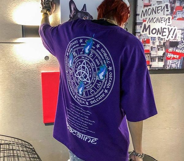 

cotton t shirt men high street t-shirt hip hop t-shirt men women couple summer blouse 2019 casual loose tshirt streetwear males mx200611, White;black