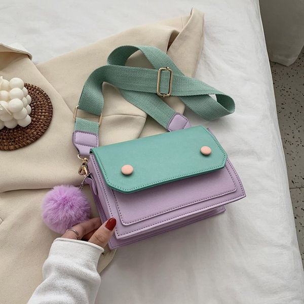 

pu кожи маленького квадрата сумки контрастного цвета мешок плеча высокого качество женщины мешок многослойного пространство кроссбоди облицо