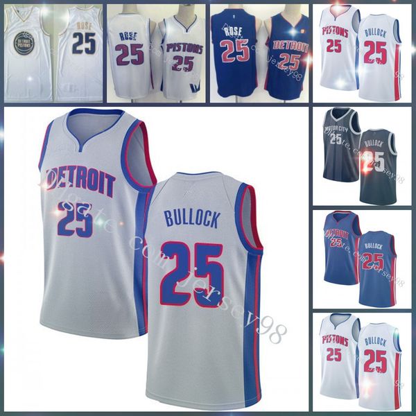 

detroit pistons men 25 reggie bullock white men jersey, Black
