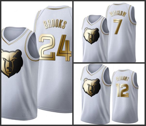 

memphis grizzlies justise winslow dillon brooks ja morant men golden nba edition white basketball jersey, Black