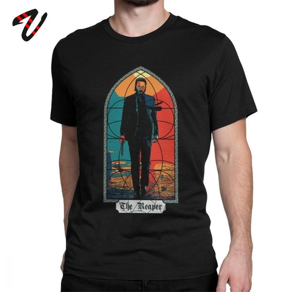 

john wick back in black t-shirt parabellum keanu reeves for mens t-shirts baba yaga action movie tees pop culture tee shirt