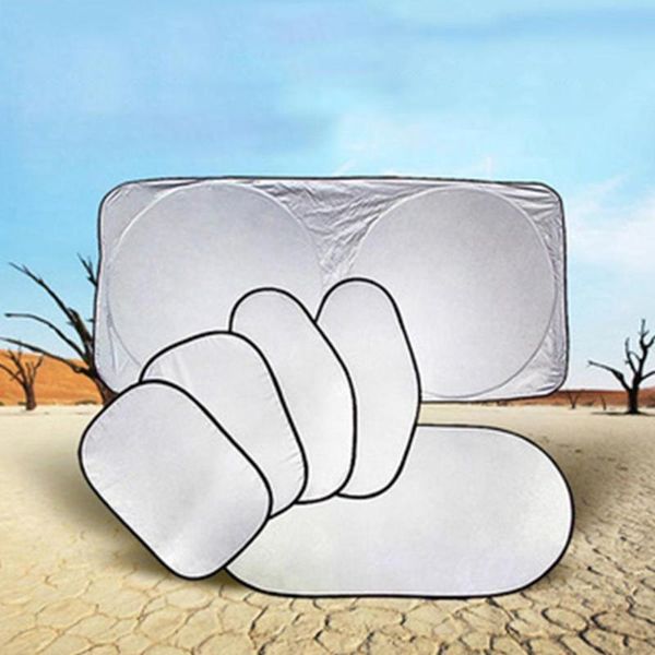 

car sun block summer sun block 6 piece set silver cloth insulation sunscreen uv protection car light curtain