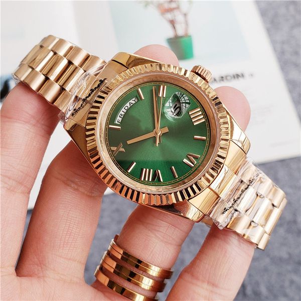 

wholesale men women fashion watch day and date stainless steel automatic movement mechanical designer watches wristwatch clock, Slivery;brown