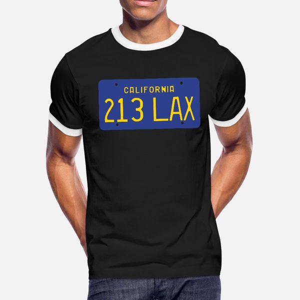

213 lax licese plate t shirt men design tee shirt o-neck costume cute humor summer style vintage shirt