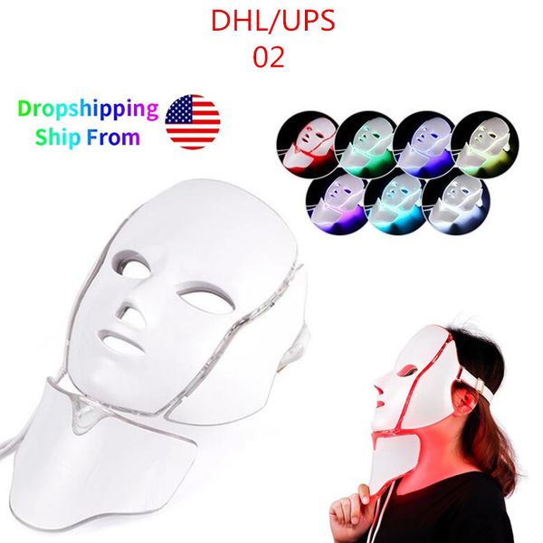 

dhl vip link dropshipping led facial mask 7 colors light pn therapy mask skin rejuvenation brightening skin shrink pores device