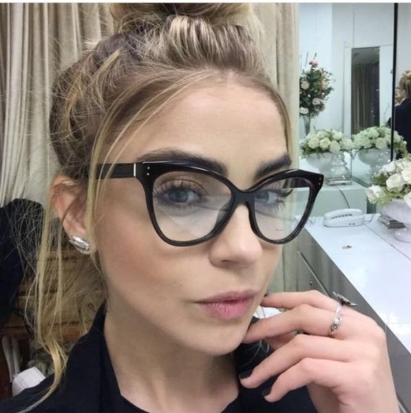 

beauty qualities frame male fashion cat eye solid eyeglasses frame women plastic optical glasses female 92113, Black