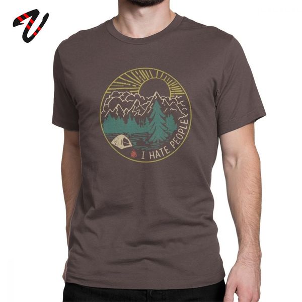 

i hate people t shirts men camping hiking outdoor trekking campfire printed clothes father day gift t-shirt crewneck cotton tees