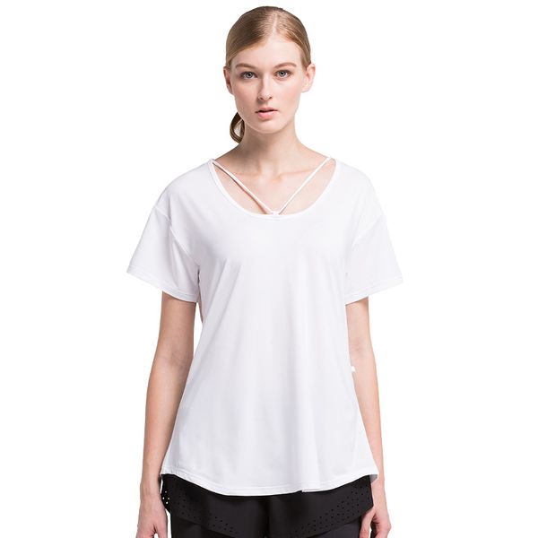 

женщины спортивные рубашки запуск футболки дышащий quick dry короткие рукава summer tops для обучения outwork, Black;blue