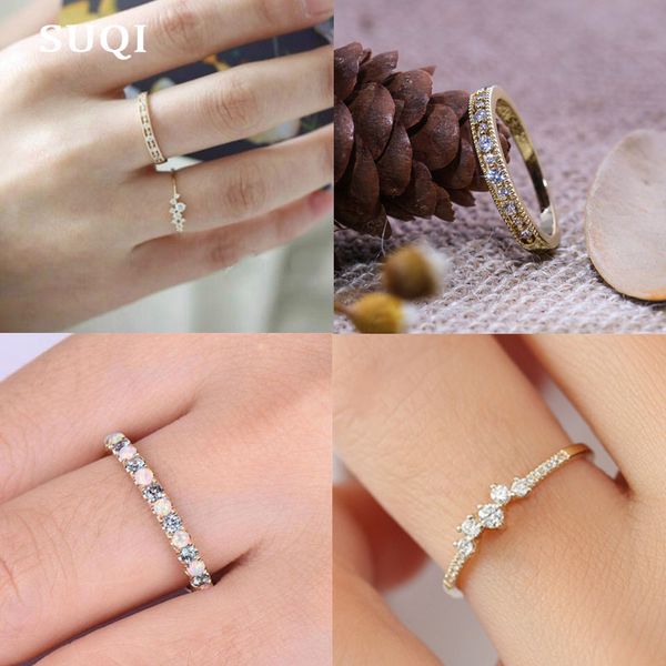 

cluster rings fashion 13 style classic silver color with rose gold personality daisy crystal wedding & party ring for women jewelry gift, Golden;silver