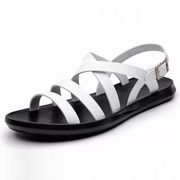 

fashion women sandals summer flats real leather platform rsandals flats shoes sandal slipper ladies beach shoes shoe008 p75, Black