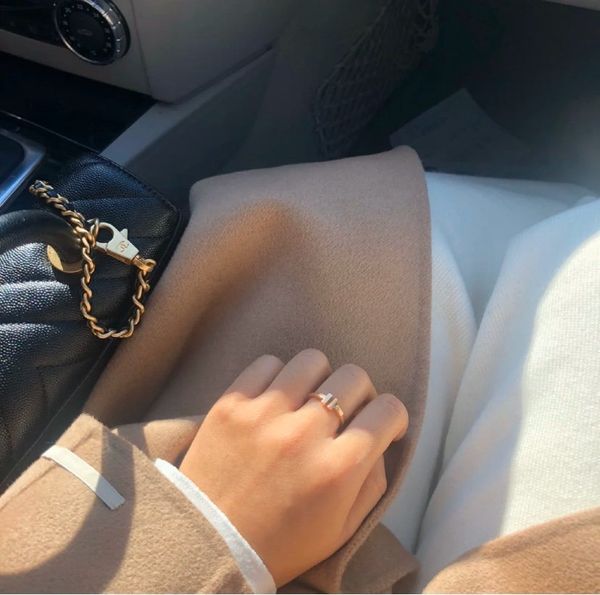 

2020 fashion ladies ring party gift ring glamour jewelry gorgeous elegant simple style xeh0, Golden;silver