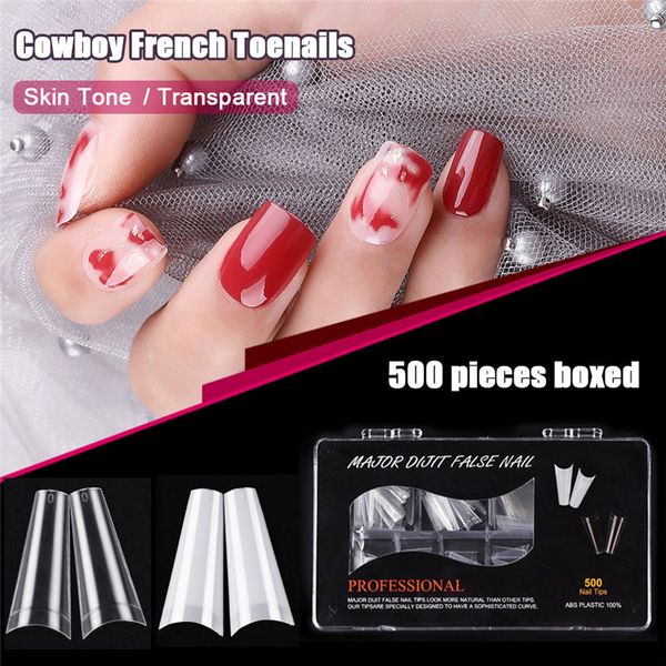 

500pcs/box 10 sizes french fake nails tips abs half cover fasle nails manicure acrylic nail art tools, Red;gold