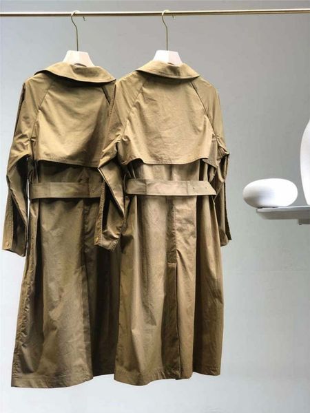 

20fw женская мода куртки long lady ветровка куртка активная кнопка пальто уличная одежда корсета плащи, Tan;black