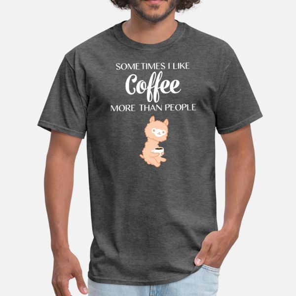 

lama lama coffee coffee drinker t shirt men design 100% cotton round neck fit fitness basic spring standard shirt