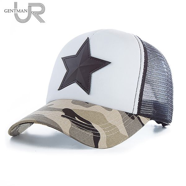 

ball caps 3d five-pointed star embroidery mesh baseball cap fashion summer snapback camouflage hat for men & women leisure, Blue;gray