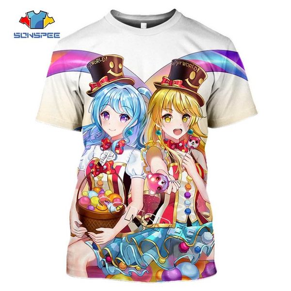 

summer puppet bang dream anime girl 3d print shirts anime horror aesthetic men clothing