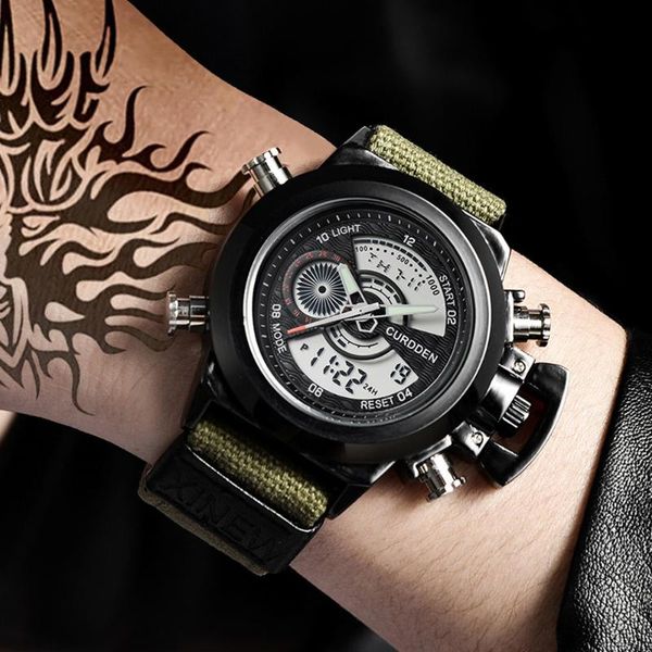 

wristwatches xi reloj hombr watches men fashion nylon band watch quartz movement sports casual relÃ³gio w3, Slivery;brown