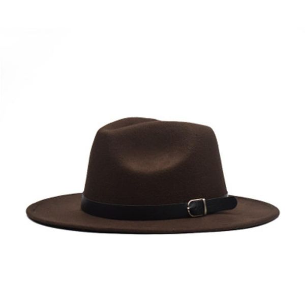 

Autumn Winter Woolen Women Men Hats Elegant Ladies Wide Brim Sunhats Jazz Hat European Round Caps Party Hats