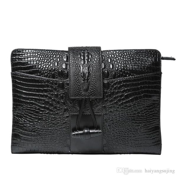 

fashion crocodile pattern clutch bags pu leather men envelope bag handbags wallet clutches handbag vintage casual male briefcase purse