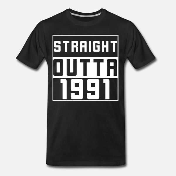 

straight outta 1991 тенниски мужчина персонализированных с коротким рукавом круглой шеей круто дышащей весна осенью letters рубашки