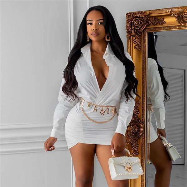 

dresses fashion female clothing womens deep v dress lapel neck long sleeve solid color womens, Black;gray