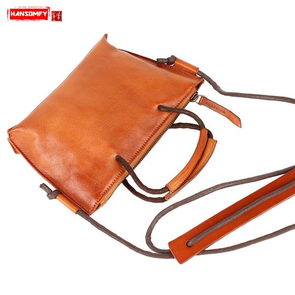 

hansomfy 2020 new women handbag retro casual genuine leather female shoulder bags mini messenger bag first layer leather vintage