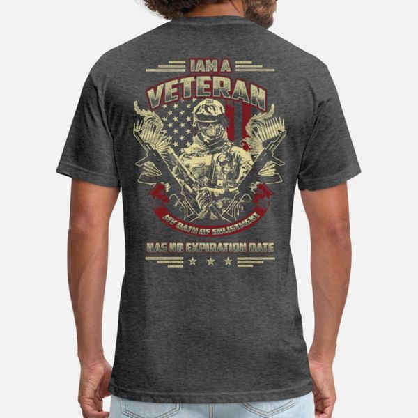 

veteran oath of enlistment has no expiration day t shirt men create 100% cotton plus size 3xl letters interesting fashion summer shirt