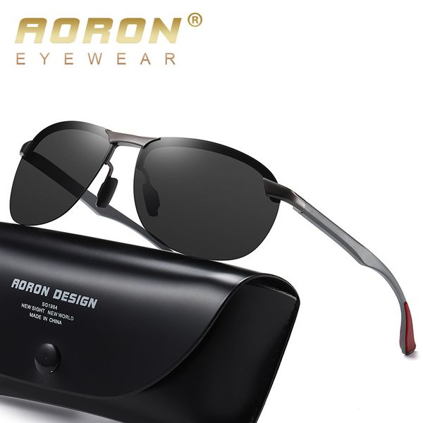 

aoron new aluminum frame sunglasses men's polarized sun glasses driver driving glasses uv400, White;black