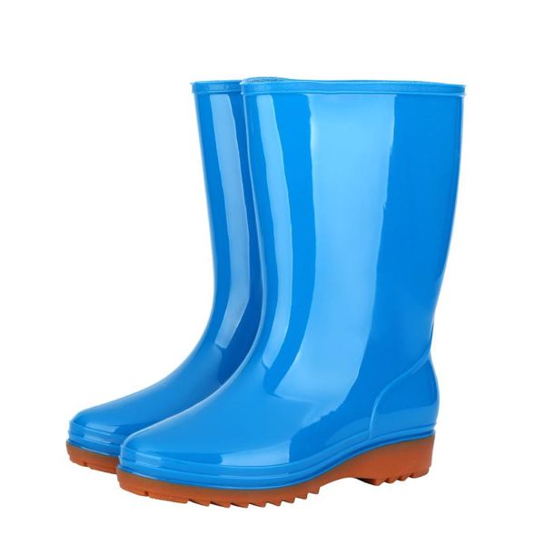 

waterproof rain boots for women rubber sole non-slip comfortable autumn winter shoes men's round toe footwears 2020, Black