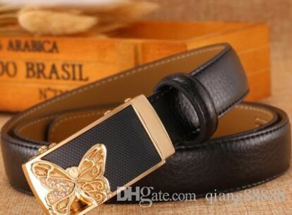 

women s automatic buckle belt leather simple wild casual belt student decorative jeans with trend 4, Black;brown