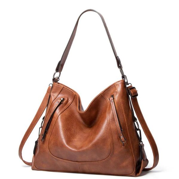 

solid color shoulder bags for women soft pu leather casual totes for female all-match ladies high-capacity handbags sholderbags