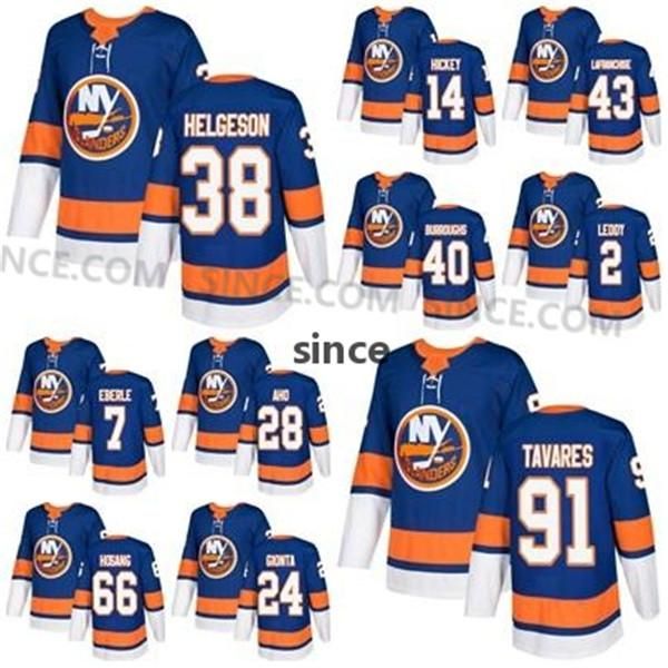 

john tavares jersey mens new york islanders 91 john tavares seth helgeson thomas hickey 43 kane lafranchise nick leddy hockey jerseys, Black;red