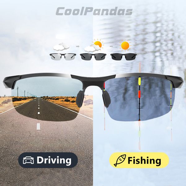 

aluminum magnesium outdoor sport pchromic polarized sunglasses men fishing driving glasses goggle oculos gafas de sol hombre, White;black
