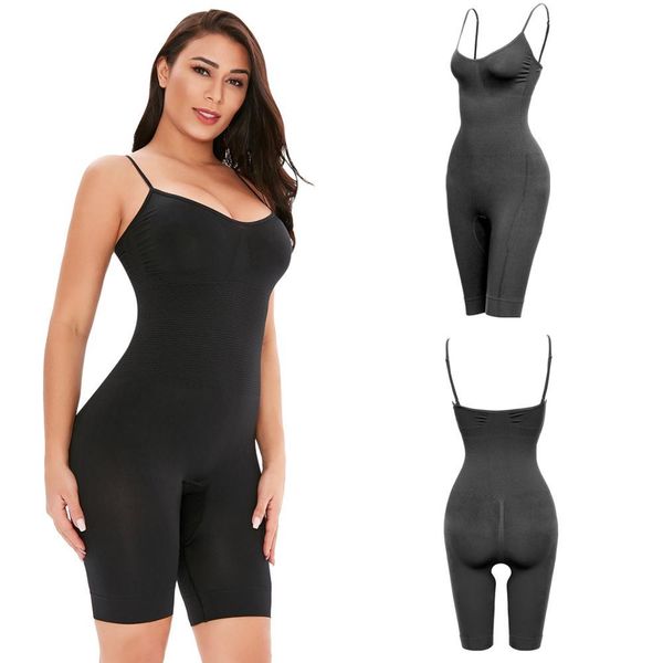 

women firm full body shaper shaper shorts tummy back fat corset elastic waist trainer bodysuit butt lifter thigh shapewear t200819