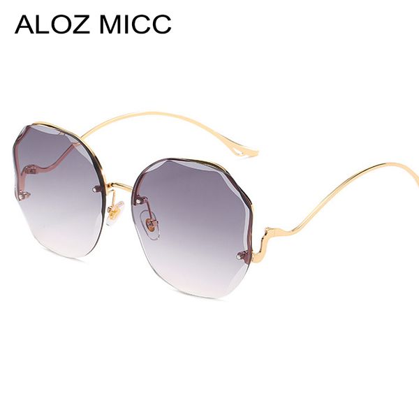 

fashion rimless round sunglasses women trend colorful gradient unique sunglasses men female metal eyewear uv400 glasses q802, White;black
