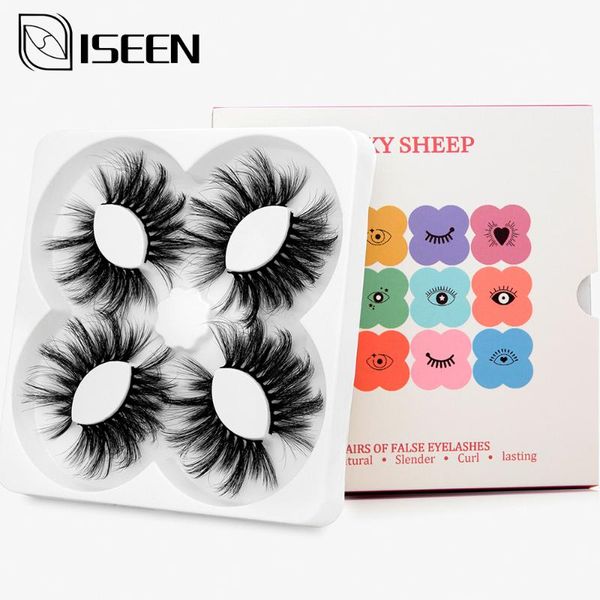 

false eyelashes iseen 4 pairs faux mink lashes dramatic fake makeup tools extension maquiagem