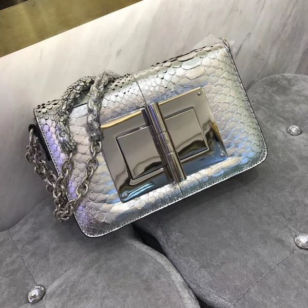 

оптовый лучшего качество серебряного дизайна purse24cm, real змеиная кожа с самым лучшим размером аппаратных средств большого, быстрой доста